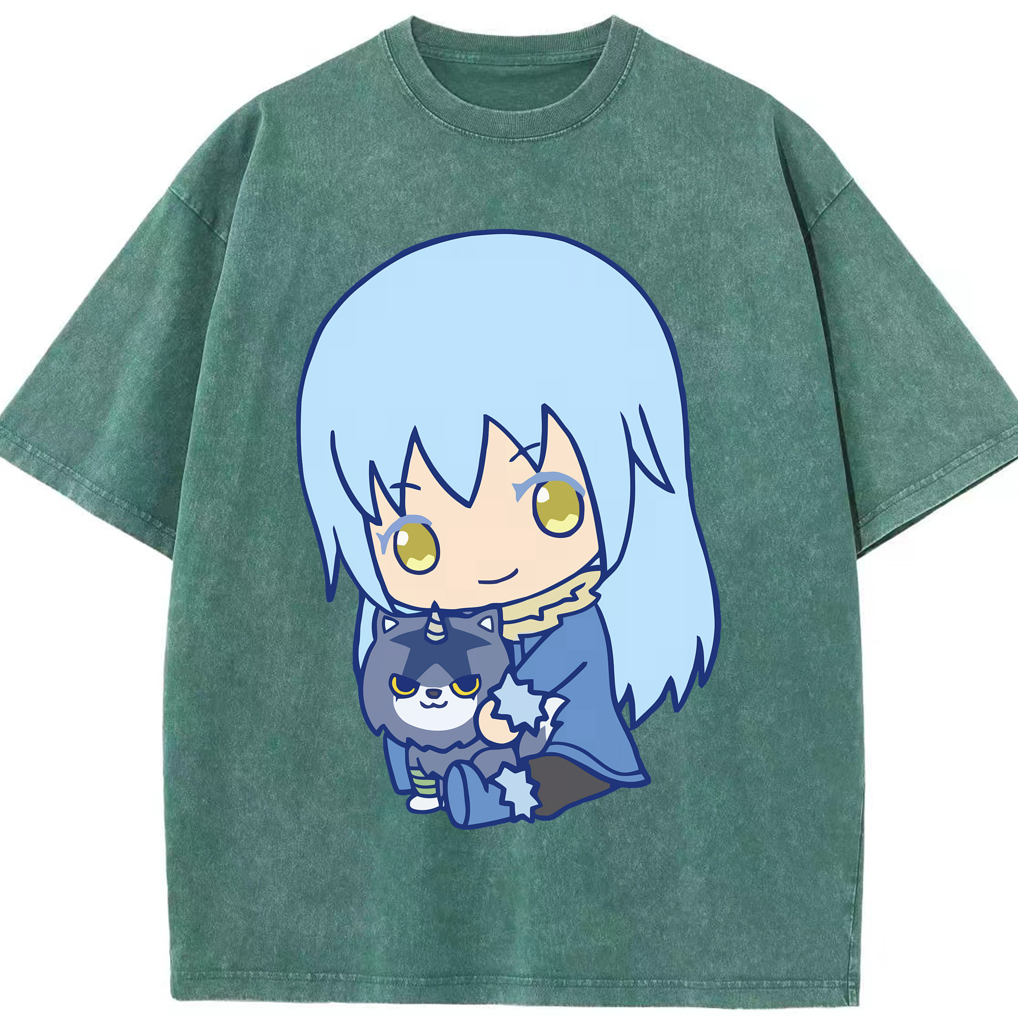 （画像用） 転スラ Regarding Reincarnated to Slime 綿100% ヴィンテージ風 半袖Tシャツ（フロントプリント）